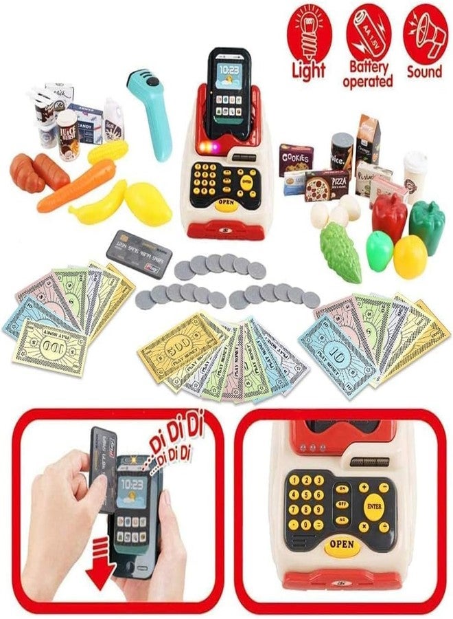 Arthasya Plastic 42 Pcs Big Size Kitchen Playset | Musical & Light Kitchen Set Toy for Kids with Sound and Accessories Set for 4 Year Old (New Home Supermarket Set) - Image 5